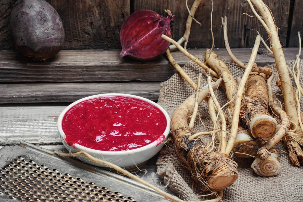 Fresh horseradish roots